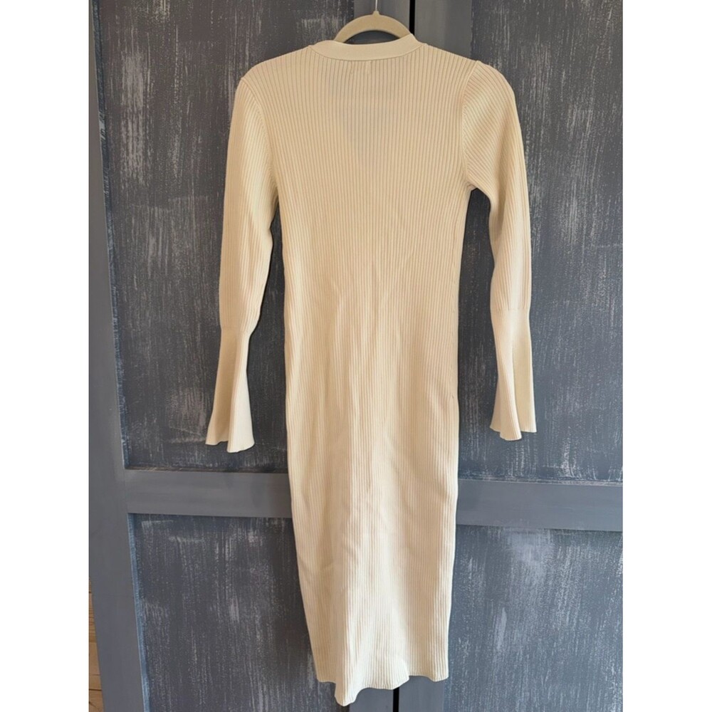 A New Day Ribbed Button Front Midi Sweater Dress Cream All Sizes NWT/NWOT - Picture 8 of 10